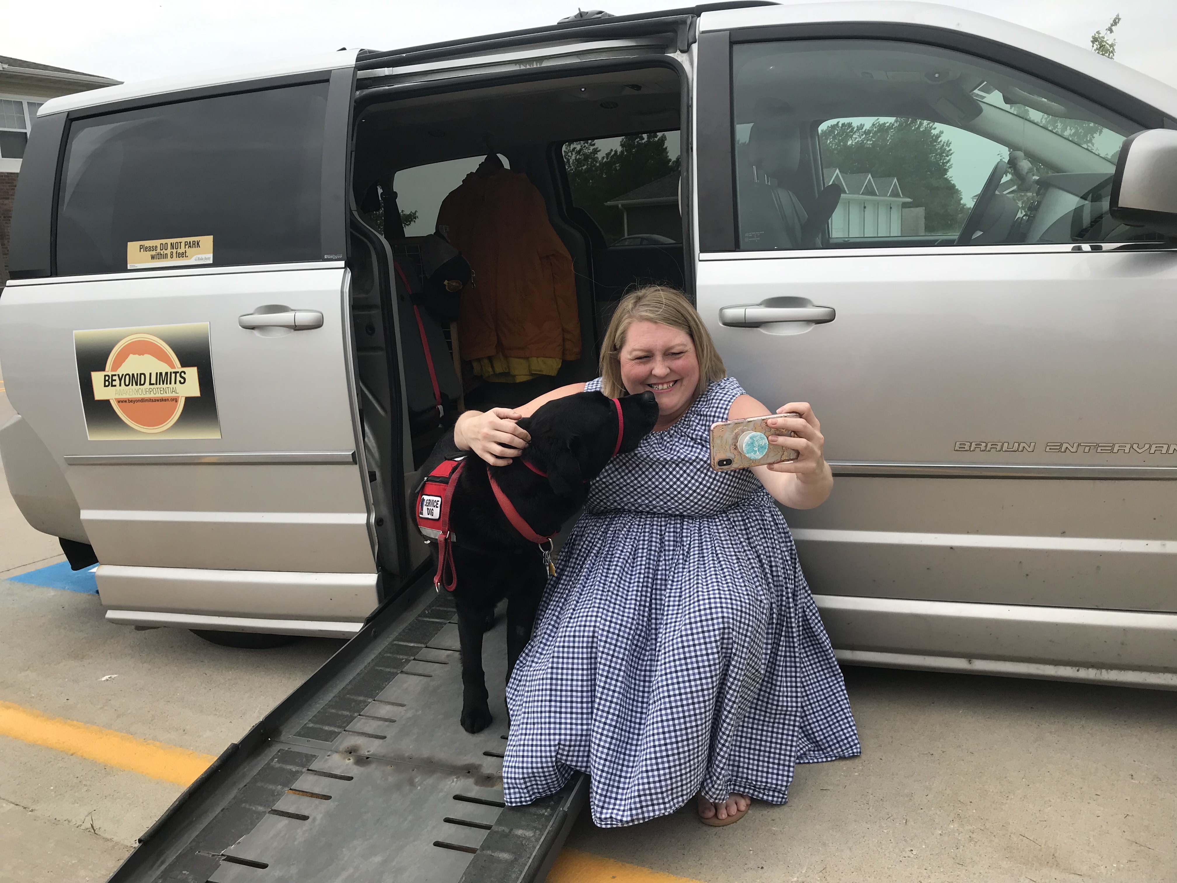 Saint Gives Jackie DeMolee a Kiss, Iowa City, Iowa--6.4.2019